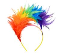 Rainbow Women's Headpiece Headbands - 20s 50s Feather Hat Tea Party Cocktail Head Wear Hair Accessories for Women Girls, LGBT Gay Pride Accessories