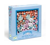 Rainbow wooden beads Pink one size