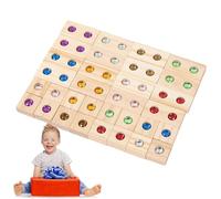 Rainbow Wooden Building Blocks - Stacking Tower Game With Acrylic Blocks | Educational Construction Toy, Colorful Stacking Toy For Preschool Learning, Kids, 3+ Years