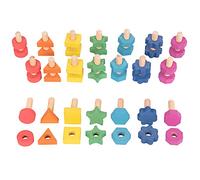 Rainbow Wooden Nuts & Bolts - Pack of 21, Regenbogenfarben