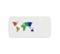 'Rainbow World Map' Pill Box with Tablet Splitter (PI00034233)