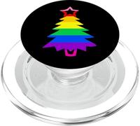 Rainbow Xmas Tree Christmas Is Gay Art Queer Holiday Love PopSockets PopGrip for MagSafe