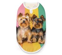 Rainbow Yorkshire Terrier Dog Dog Shirts Sleeveless T-Shirt Pet Tank Top Soft Summer Vests Clothes for Dogs And Cat L