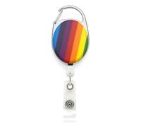 Rainbow YoYo Retractable Reel Holder - by Lanyards Tomorrow Extending extendable Ski ID Identification Pass Badge Card Holders Security Access Control Carabiner with Metal Back Belt Clip Pack of 100