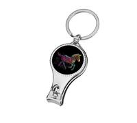 Rainbow Zebra Nail Clipper Portable Metal Fingernail and Toenail Clippers Cutters with Bottle Opener Keychain