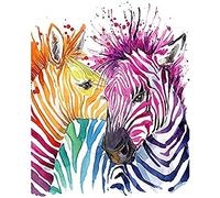 Rainbow Zebra Painting Art Print Canvas Premium Wall Decor Poster