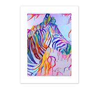 Rainbow Zebra Painting Canvas Wall Art Print