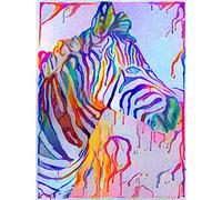 Rainbow Zebra Painting Large Canvas Wall Art Print