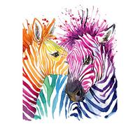 Rainbow Zebra Painting Large Wall Art Print Canvas Premium Poster