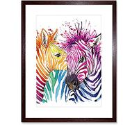 Rainbow Zebra Painting Unframed Art Print Poster Wall Decor 12x16 inch