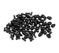 RainbowBeauty Fishing Connector Beads Fishing Rubber Stopper Snaps Kit Hook Links Method Carp Feeders Cylinder Float Stop Fishing Accessories Tools Large 50PCS
