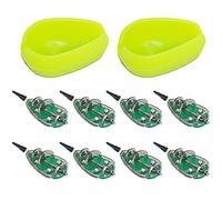 RainbowBeauty Fishing Inline Feeders, Plastic & Stainless Steel, Rectangular, Green, 60g, 8 Pieces, Inline Method Fishing