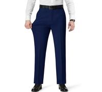 RainbowDate Mens Stretch Dress Pants with Expandable Waist 3 Fits: Slim Fit/Classic Straight/Big & Tall, Dark Navy Stretch, 42W x 34L