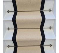 RainbowHome Angel Cream Stair Runner With 100% Black Cotton Border | Size: 15 cm x 20 cm RainbowHome Cream 15 cm x 20 cm