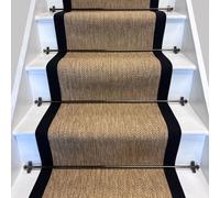 RainbowHome Bibery Weave Beige Stair Runner with Black Cotton Border | Size: 15 cm x 20 cm RainbowHome Beige 15 cm x 20 cm