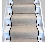 RainbowHome Keswick Cream Fleck Weave Stair Runner With 100% Pure Wool Edge | Size: 55 cm x 700 cm RainbowHome Cream 55 cm x 700 cm