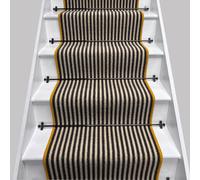 RainbowHome Stripe Quality Loop Pile Stair Runner With 100% Wool Yellow Edge 50 600