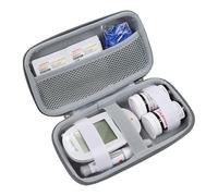 RainbowJise Hard Storage Travel Case for Blood Glucose Monitor Kit, Carrying Case for Blood Sugar Test Strips, Lancets, Lancing Device, Alcohol Wipe. (Case Only) (Grey)