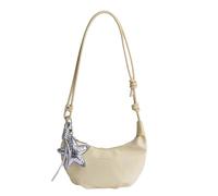 RainbowJise Shoulder Bag for Women, Crescent Under Arm Purses for Women, PU Leather Crossbody Handbag Bags Purse (White)