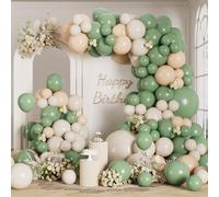 RainbowQ Party Sage Green Balloons Arch Kit 165PCS Metallic Garland Balloon | 18/12/5 Inch Latex Helium for Anniversary Birthday Wedding Bridal Shower Party Decorations
