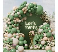 RainbowQ Party Sage Green Balloons Arch Kit, 165PCS Metallic Latex Balloon 18/12/5 Inch Helium Garland for Anniversary Birthday Wedding Bridal Shower Party Decorations