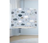 Rainbows and Clouds Lampshade Big Little Bedrooms Blue 35cm diameter x 21cm high