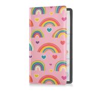 Rainbows and Hearts Pu Leather Registration and Insurance Card Holder Wallet Accessories Case for Essential Document, Driver License, Cards