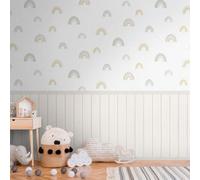 Rainbows And Wood Slats 2 In 1 Vinyl Wallpaper Multi As Creation 39817-1
