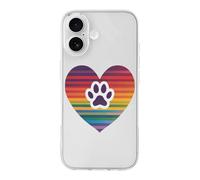 Rainbows Heart Paw Print Phone Case Shockproof Phone Shell Protection Back Covers Compatible with iPhone 17