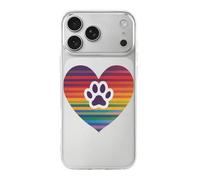 Rainbows Heart Paw Print Phone Case Shockproof Phone Shell Protection Back Covers Compatible with iPhone 17 Pro Max