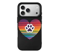 Rainbows Heart Paw Print Phone Case Shockproof Phone Shell Protection Back Covers Compatible with iPhone 17 Pro