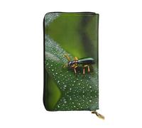 Rainbows Insects Patterned Leather Long Wallet (7.5 * 4.1 inches) | Extra Large Multi-Function Compartment | Great Gift