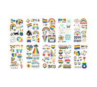 Rainbows Temporary Tattooes 10 Glitterys Designs For Prides Event Queer Decorations Birthday Party Favor Temporary Tattooes