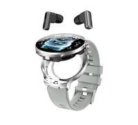 Rainbuvvy Smart Watch for Men Men, Wireless Earbuds, 1.85inch Touch Screen Fitness Tracker, Bluetooth Call/AI Voice, Health Monitor, Sport Watch for iOS Android Phone (Silver)