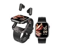 Rainbuvvy Smart Watch with Earbuds for Men Women, Bluetooth Calling can Answer and Make Calls, 2.02'' Sports Fitness Tracker with Heart Rate/Sleep/Blood Presure Monitor, for Android iOS Phone (Black)