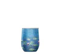 RainCaper 18/8 Stainless Steel Insulated Stemless Wine Tumbler | 12oz, BPA-Free, Double Wall for Hot & Cold | Travel-Friendly, Cup Holder Ready (Monet Water Lilies)