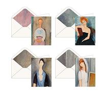 RainCaper Fine Art Keepsake 5x7 Blank Stationery Greeting Note Cards With Decorative Envelopes, Gift Boxed Set of 16 | 300 GSM Cardstock (Barnes/Modigliani)