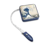 RainCaper Hokusai The Great Wave Compact Retractable Tape Measure - Portable Dual-Sided Sewing & Crafting Measuring Tool with Easy Push Retractable Button (60"/150cm)