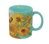 RainCaper van Gogh Sunflowers Large Porcelain Fine Art Coffee and Tea Mug for Home and Office, 11 Oz, Dishwasher and Microwave Safe