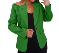 Raincoat,Blazers for Women UK Lightweight Open Front Suit Button Down CardiganSolid Color Long Sleeve Jackets Casual Fashion Work Oversized Slim Coat with Pockets (Mint Green-d, L)