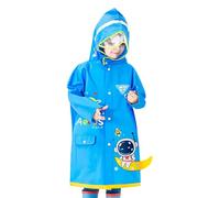 Raincoat Boy Child Water Baby Nursery Transparent Primary School Poncho Dinosaur Rain Equipment (Dark Blue, XL)