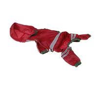 Raincoat for dogs, Pet Single Layer Raincoat Reflective Dog Clothes Jumpsuit Waterproof Jacket Water Resistant Clothing for Dogs Supplies(Red,XS)
