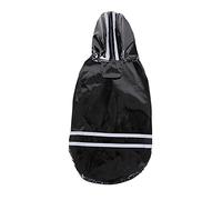 Raincoat for dogs， Pet Small Dog Raincoat Reflective Waterproof Clothes Hooded Jumpsuit Rainwear for Medium Dogs(Black,XL)