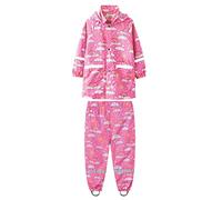 Raincoat for Kids Boys Girls Waterproof Suit Kids Long Sleeve Hoodie Trench Pants Outfits Prints Muddy Suit for Girls Boys Children Outdoor Hiking Camping for 2-11 Years