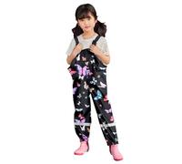 Raincoat for Kids Lightweight Waterproof Poncho Coat Reusable Rainwear All in One Hooded Rain Resistant Rainproof Cape Muddy Suit Childs 1-9 Years Black