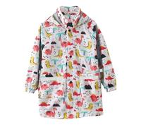 Raincoat for Kids Lightweight Waterproof Poncho Coat Reusable Rainwear Windbreaker Shower Resistant Cute Outwear with Hoods and Sleeves Toddler Age 1-10Years White