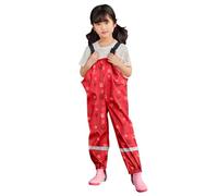 Raincoat for Kids Rain Coat Girls and Boys Reusable Coats All in One Rainsuit Resistant Poncho Lightweight Machine Washable Camping, Emergency Situations, Travel Red