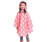 Raincoat for Kids Rain Coat Girls and Boys Reusable Rainwear Children Hooded Cute Outwear Portable Muddy Suit Childs 1-9 Years Pink