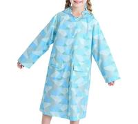 Raincoat for Kids Rain Coat Girls and Boys Waterproof Poncho Windbreaker Shower Resistant Cartoon Rainwear Rainproof Cape Toddler Age 1-10Years Light Blue