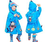 Raincoat Kids Waterproof Poncho Boys Girls Rain Poncho Toddler Hooded Rain Jacket Reusable Cartoon Rainwear for 6-8 Years